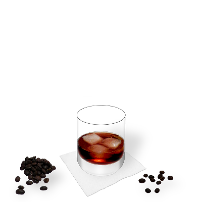 Wähle rechts dein Glas, deine Dekoration und deinen Hintergrund aus und es wird Dir sofort ein Bild erstellt. Black Russian mit individueller Dekoration